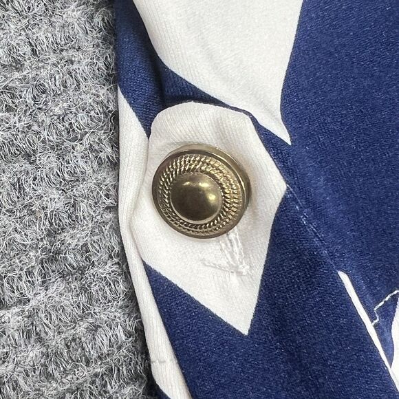 Blue White Zig Zag‎ Womens Small Dress  Decorative Button Up Long Sleeves Casual - Picture 11 of 16